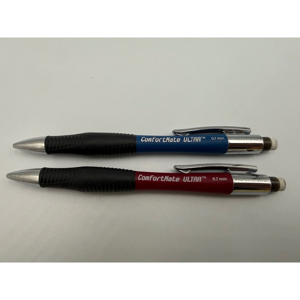 Paper Mate ComfortMate Ultra 0.7mm Mechanical Pencil Set Blue Burgundy Red 2pk